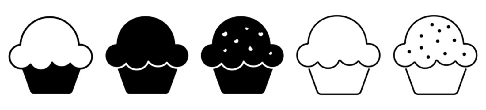 Cupcake icons set