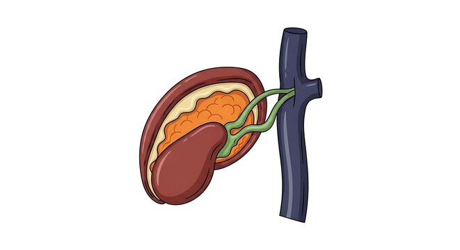 Human Kidney Anatomy Medical Illustration.