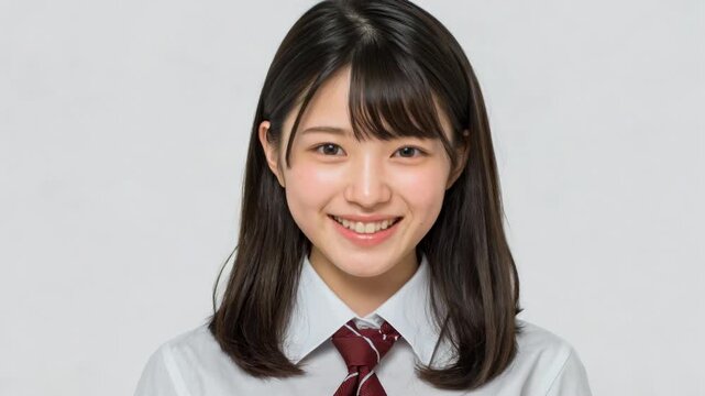 カメラに向かって親指を立てて承認や合格を表現する明るい女子生徒