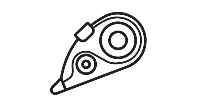 Correction tape dispenser icon with black outlines and a smooth, ergonomic design for writing errors.