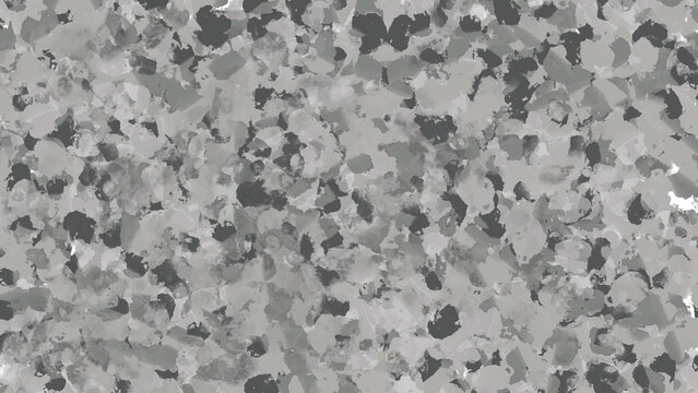 グレーのまだらテクスチャ背景 モノクロのペイントタッチ抽象デザイン素材 / Gray mottled texture background monochrome paint abstract