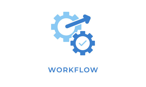 Workflow vector icon isolated on white background