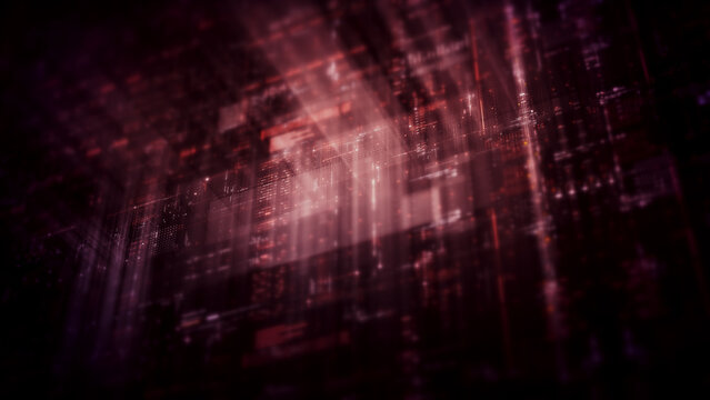 Futuristic digital data network with glowing cyber interface grids and dynamic light streams representing artificial intelligence, cybersecurity, fintech systems, blockchain infrastructure, and cloud 