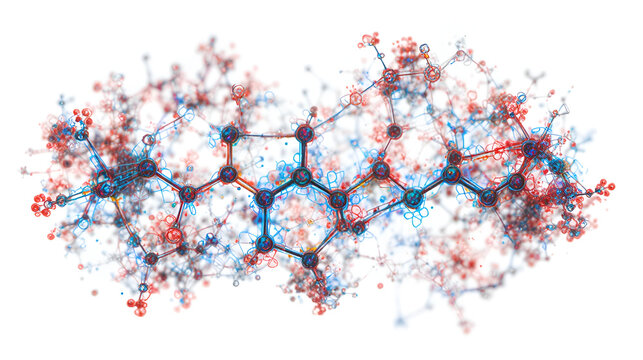 3D image of Leukotriene E4 skeletal formula - molecular chemical structure of  eicosanoid inflammatory mediator isolated on white background