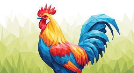 Vibrant Rooster in Full Color Display. © Sego