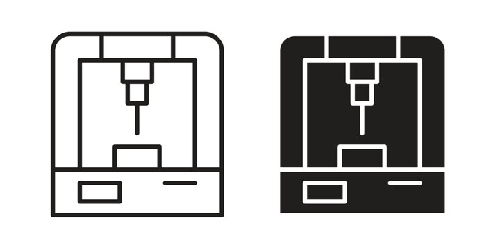3D printer icon in line design. editable stroke icon vector. EPS10