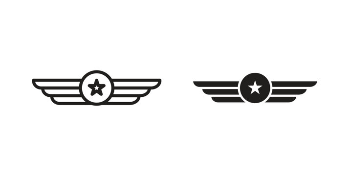 Air force icon in line design. editable stroke icon vector. EPS10