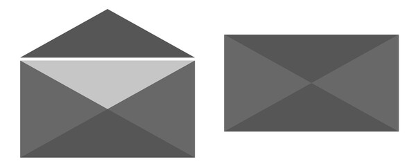 Open and close envelope isolated on transparent background, blank stationary for invitations and greetings, communication in PNG format © fahmid23