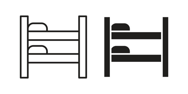 Bunk bed icon in line design. editable stroke icon vector. EPS10