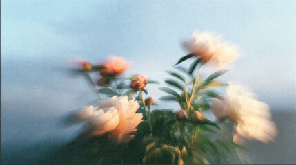 Soft Blurred Peonies. Y2K Florals Vintage abstract floral background  © Iren Art