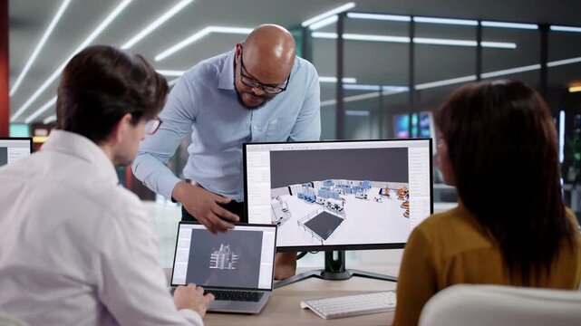 Engineers Optimizing Factory Floor Layout