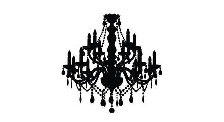 Elegant black chandelier design with intricate details a striking silhouette © Nazrul