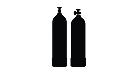Two black oxygen tanks are displayed as a striking silhouette © Nazrul