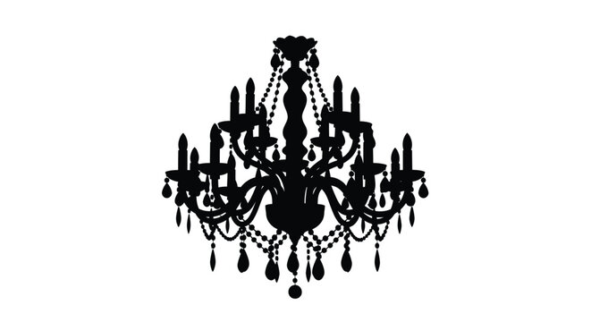 Elegant black chandelier design with intricate details a striking silhouette