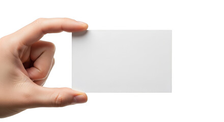 Fototapeta premium A hand holding a blank white card
