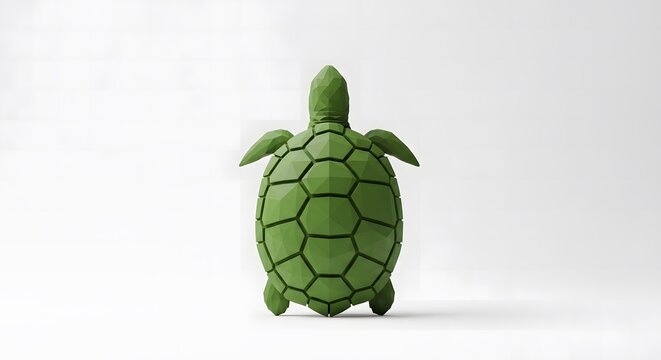Green turtle figurine with bottle green color