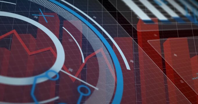 Vertical video: On play, circular HUD panning right on dashboard, revealing red bars, plus blue arc