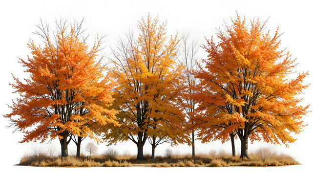 Tamarack autumn tree set png alpha chanel