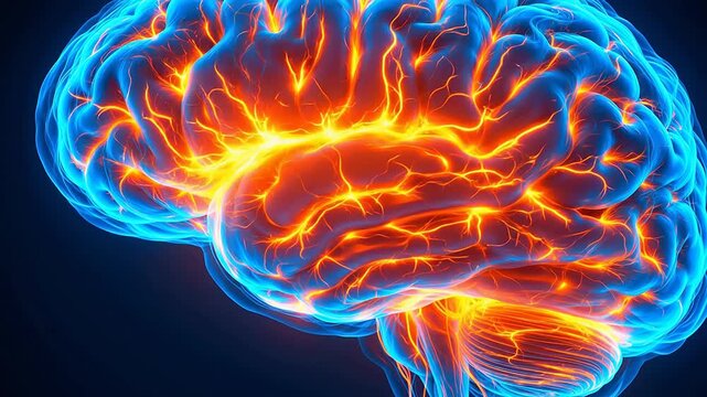 Illustration of a glowing brain