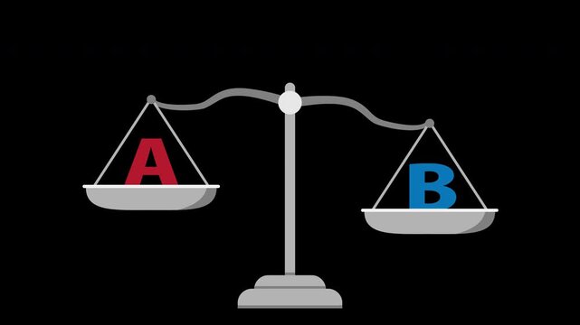 揺れる天秤のモーショングラフィックス　AとB