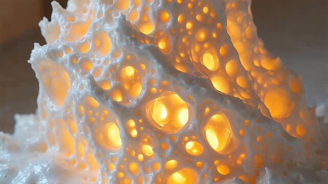 Illuminated porous ceramic sculpture