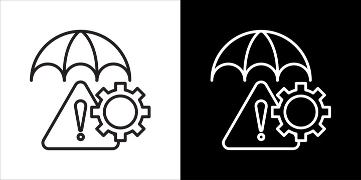 Risk Mitigation Icon Sheet Black And White