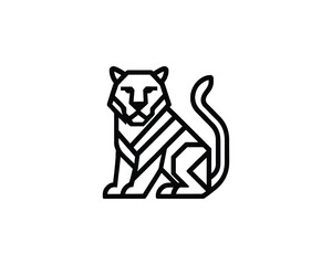 Fototapeta premium Geometric Tiger Animal Icon Modern Abstract Logo Design