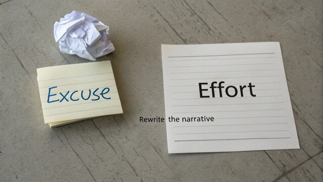 Mindset Shift From Excuse to Effort, Encouragement to Rewrite the Narrative for Personal Growth and Success Journey