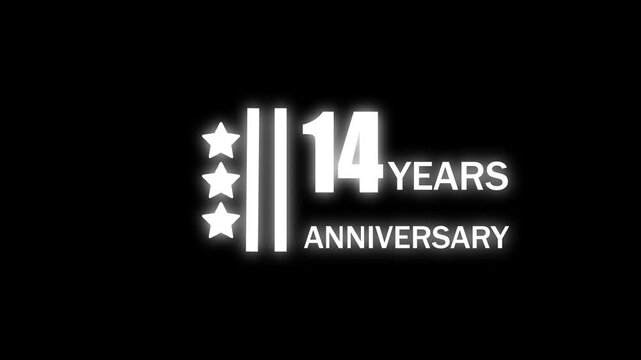 Celebration Anniversary Countdown 14 Years Milestone Sparkling Stars Glittering Background 14 years celebration