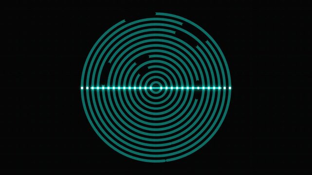 Futuristic HUD circular interface scanning with light. 4K Video