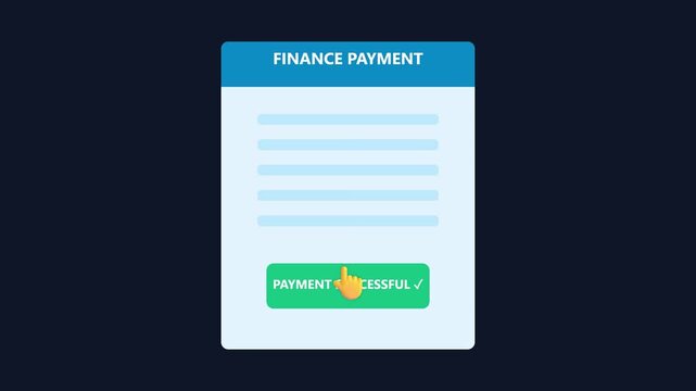 Online finance payment successful button animation. 4K Video