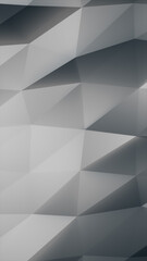 Obraz premium Minimal gray low poly geometric background with faceted triangles and soft shadows, modern abstract 3D surface