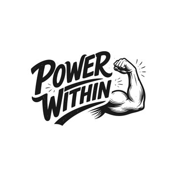 Flexed Arm with Power Within Text