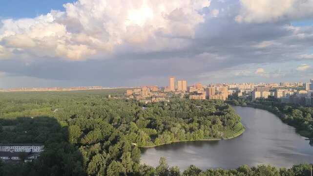 Panorama of Izmailovsky Park in Moscow