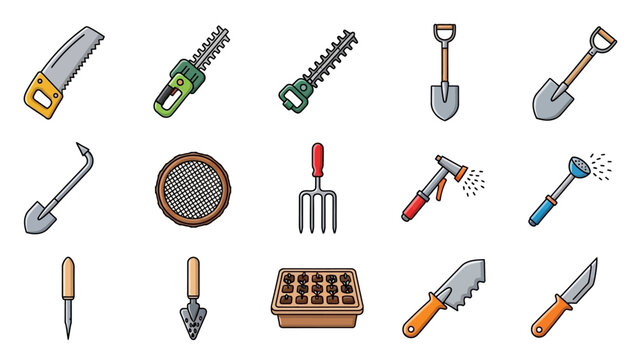 Gardening Tools Collection Illustration.