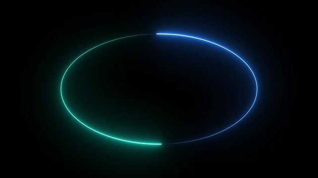 Neon oval frame background