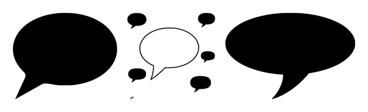 Speech bubble set with various outline shapes and minimalist empty frames featuring communication, dialogue, conversation with message and chat