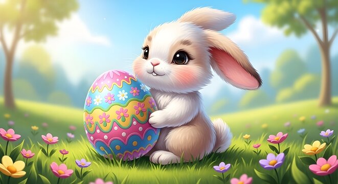 easter bunny with egg