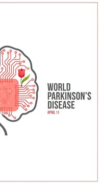 World parkinson's disease awareness month logo with brain illustration