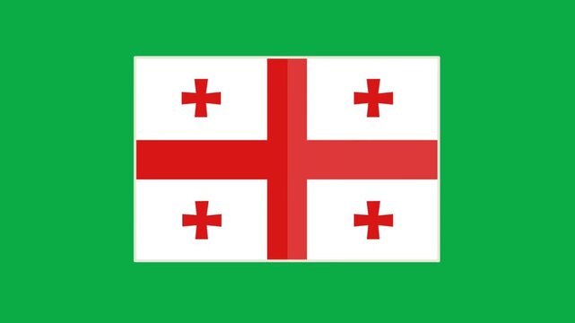 Georgia flag waving on green screen background realistic 3d loop animation video