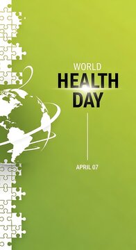 World health day awareness campaign poster with global map