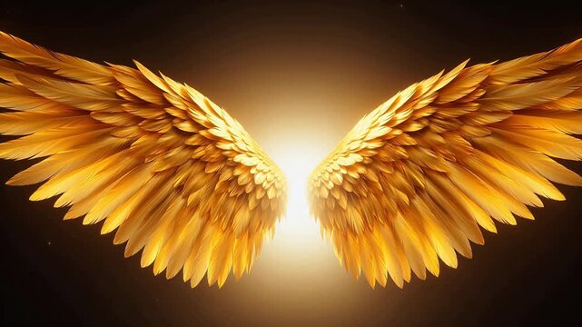 Golden Angel Wings with Light