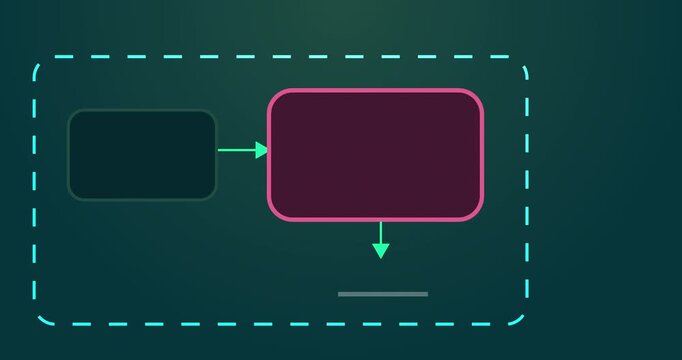 Process pipeline input flowing into a system block and producing output. Software engineering chart planning out the system design. Agentic AI workflow with empty space to place texts in 4K. 
