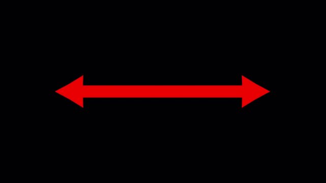 double side arrow icon distance concept double side arrow animation left and right side arrow  animation in transparent background in 4K animation with alpha channel 