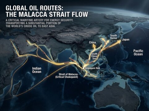 Global Oil Routes in Malacca Strait: Key Maritime Artery for Energy Security and Crude Oil Transportation in East Asia