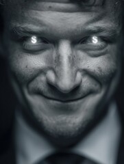 Obraz premium Businessman with dollar signs in glowing eyes