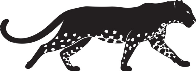 Black jaguar silhouette vector © Sabit