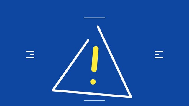 Attention Alert Warning Sign on Blue Background