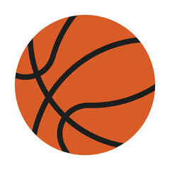 Orange basketball with black stripes. Sports equipment and competition concept vector illustration. © PNG Lab