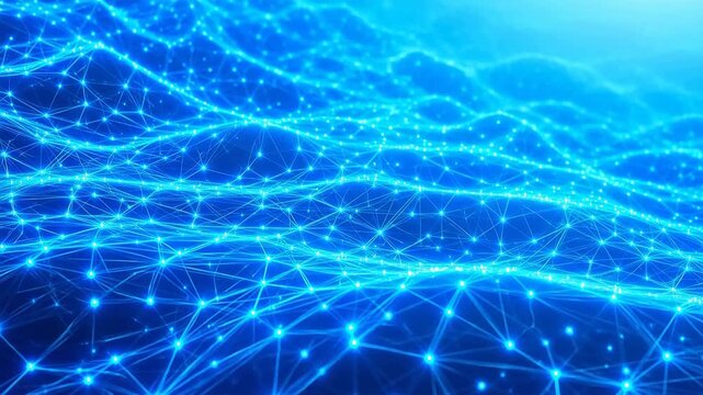 Blue digital network pattern